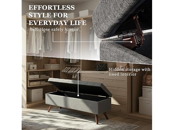 HomePop 48in Modern Tufted Storage Bench