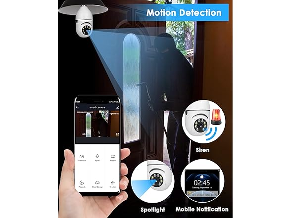 OFYOO 2K Light Bulb Security Camera