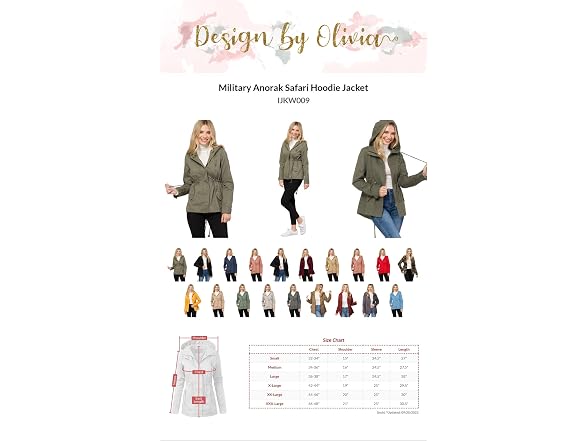Design By Olivia Women (XL) Military Anorak Hoodie