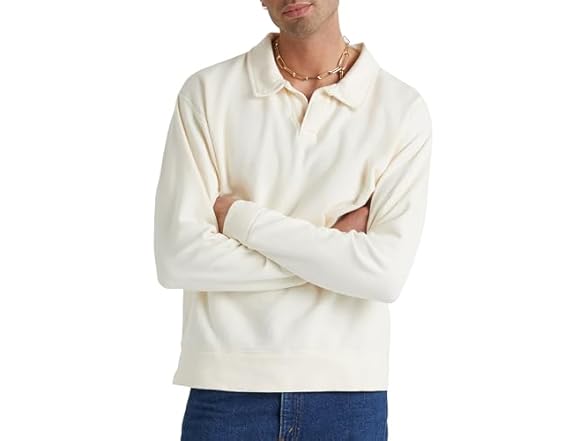 Hanes Mens Fleece Polo Grey (S)