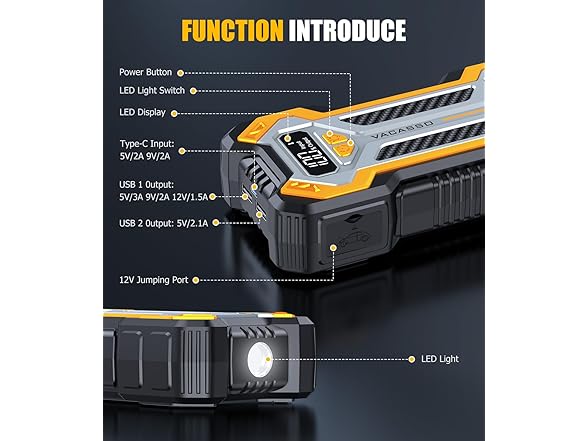 VACASSO Car Jump Starter, 5000A