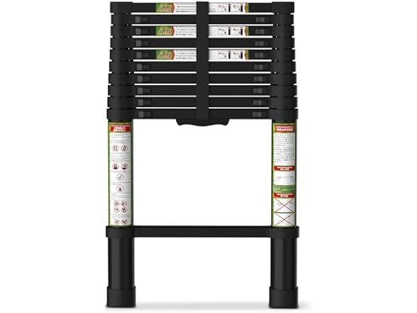 SPIEEK Telescoping Ladder for RV & Attic, 10.5FT Aluminum Extension Ladder with Dual Locking Mechanism, Max Load 330lbs, Compact Foldable Ladder for Roof, Home, Travel Trailer & Multi-Surface Use (Open Box)