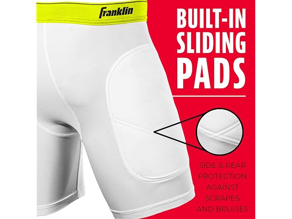 Franklin Sports Youth Compression Sliding Shorts Large