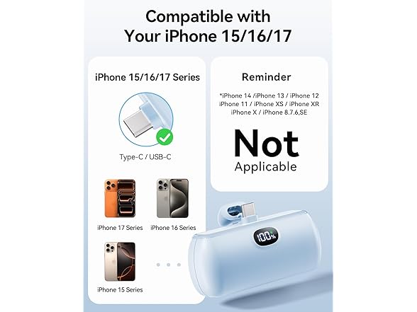 Golioklsy USB C Mini Portable Charger