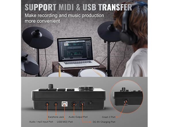 Electronic Drum Set with Quiet Mesh