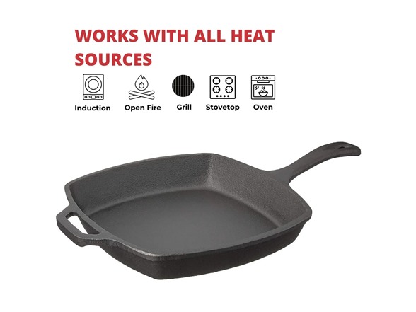 Jim Beam Cast Iron 10.5" Square Skillet