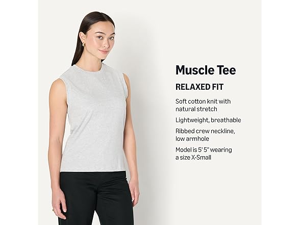 Women's Relaxed-Fit Cotton Muscle Tee