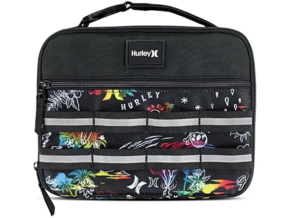 Hurley School Lunch Tote, Black/Multi