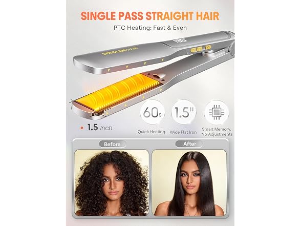 Hair Straightener, 1.5" Flat Iron