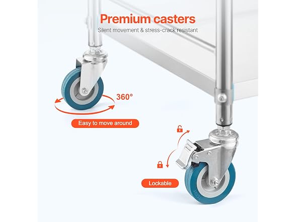 VEVOR Lab Serving Cart, 3 Layers