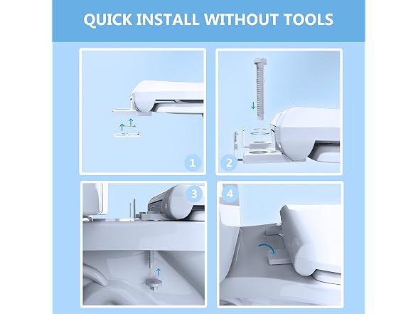 JINGZE Elongated Toilet Seat Built-In Potty Training Seat