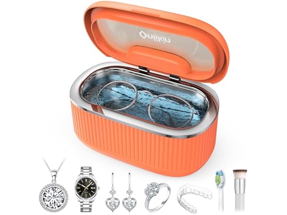 Onlikin Ultrasonic Orange Jewelry Cleaner