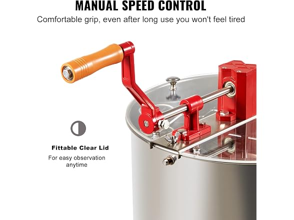 Manual Honey Extractor, 3 Frames Honey Spinner