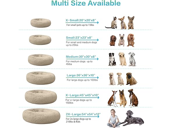 SAVFOX 23''x23'' Donut Dog Bed