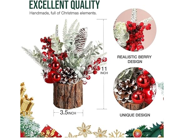 KISIQI Artificial Christmas Tree, 2 Piece Set
