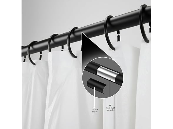 HIGHCRAFT Curved Shower Curtain Rod 73"