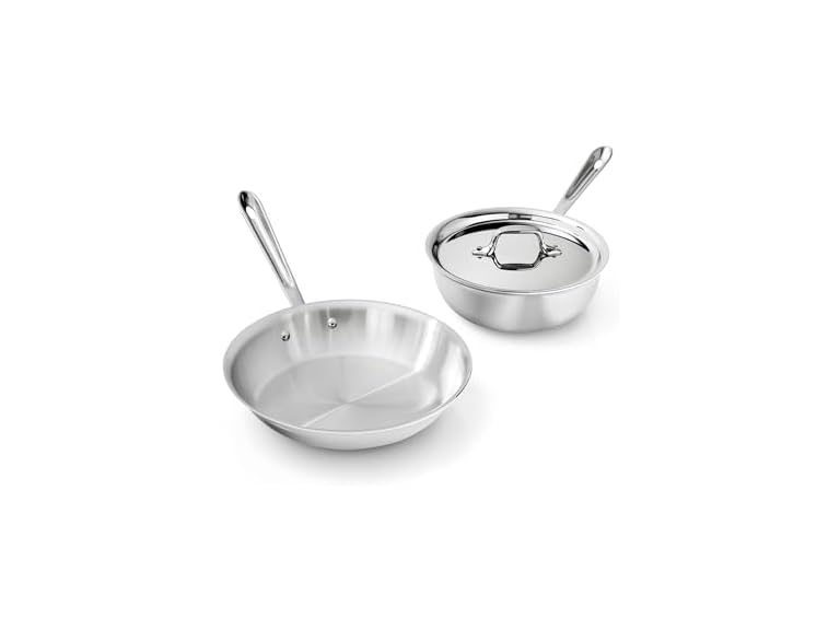 All-Clad Stainless Steel Cookware Saucier + 10” Fry Pan