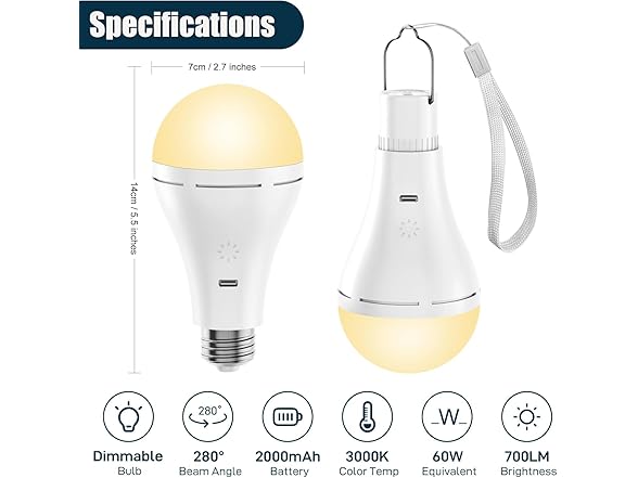 Brightown USB Rechargeable Light Bulb