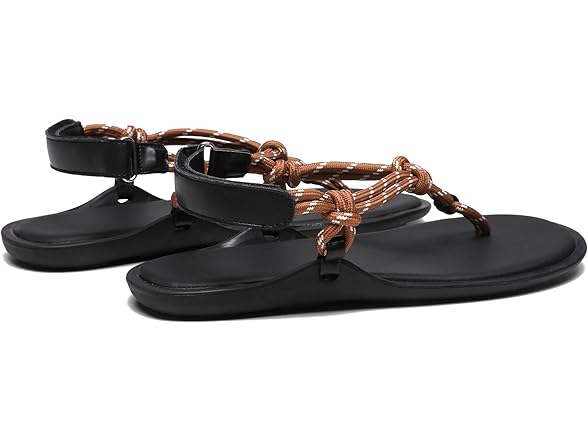 Molozoey Rope brown flats sandals