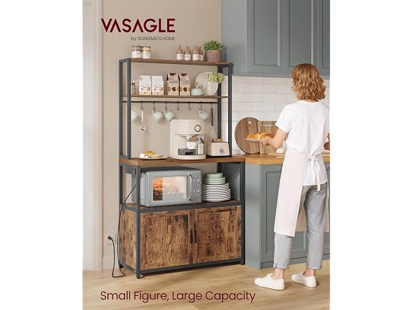 VASAGLE Baker's Rack, Microwave Stand with Cabinet, 31.5 In