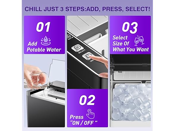 ORFLROA Countertop Ice Maker Machine