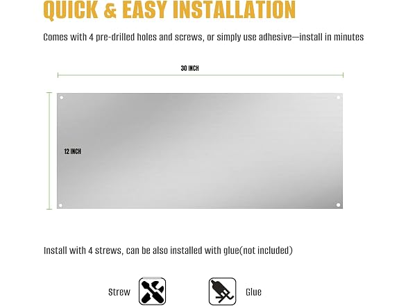Simetro 12x30in Stainless Backsplash