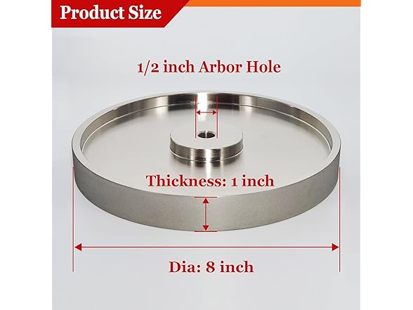 Grinding Wheel, Dia 8" x 1" Wide