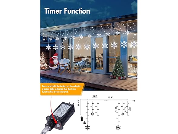 Brightown Snowflake Christmas Lights,20Ft