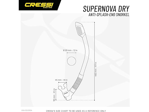 Cressi Adult Diving Dry Snorkel Splash Guard