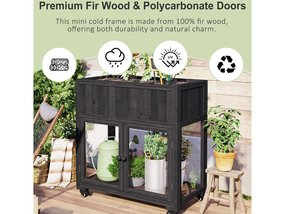 Latitude Run Raised Bed Planter w/ Wheels -Choose Color