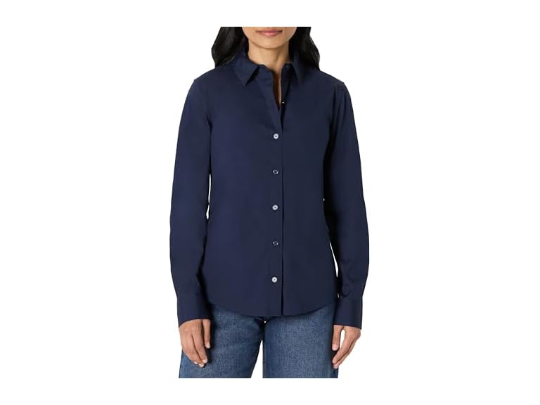 Amazon Essentials Womens RegularFit Stretch Poplin ButtonUp Shirt - Gallery 14