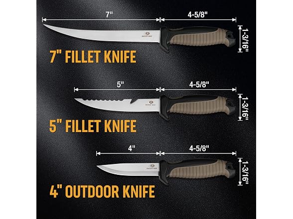 Mossy Oak 3PC Fillet Knife Set Brown