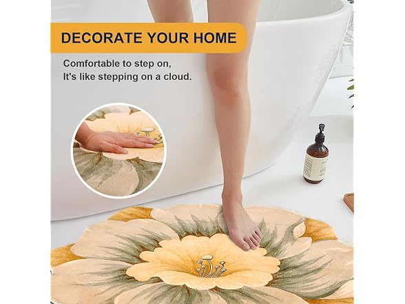 Flower Shaped Rug for Bedroom Kitchen Bathroo