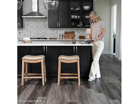 Adrien Backless Bar Stool 31" Saddle Seat