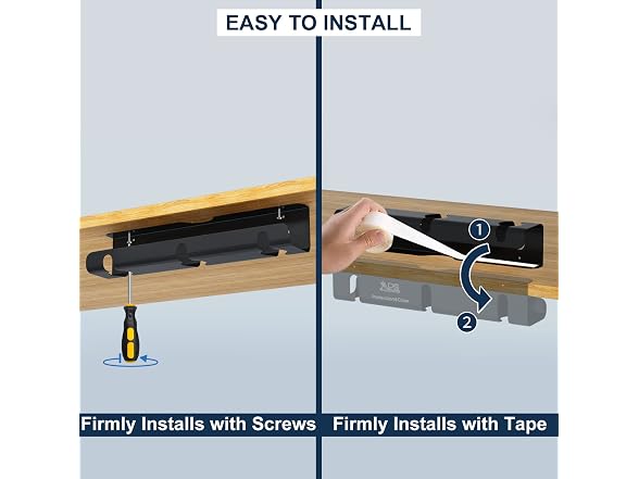 Under Desk Cable Management Tray, 2 Pk
