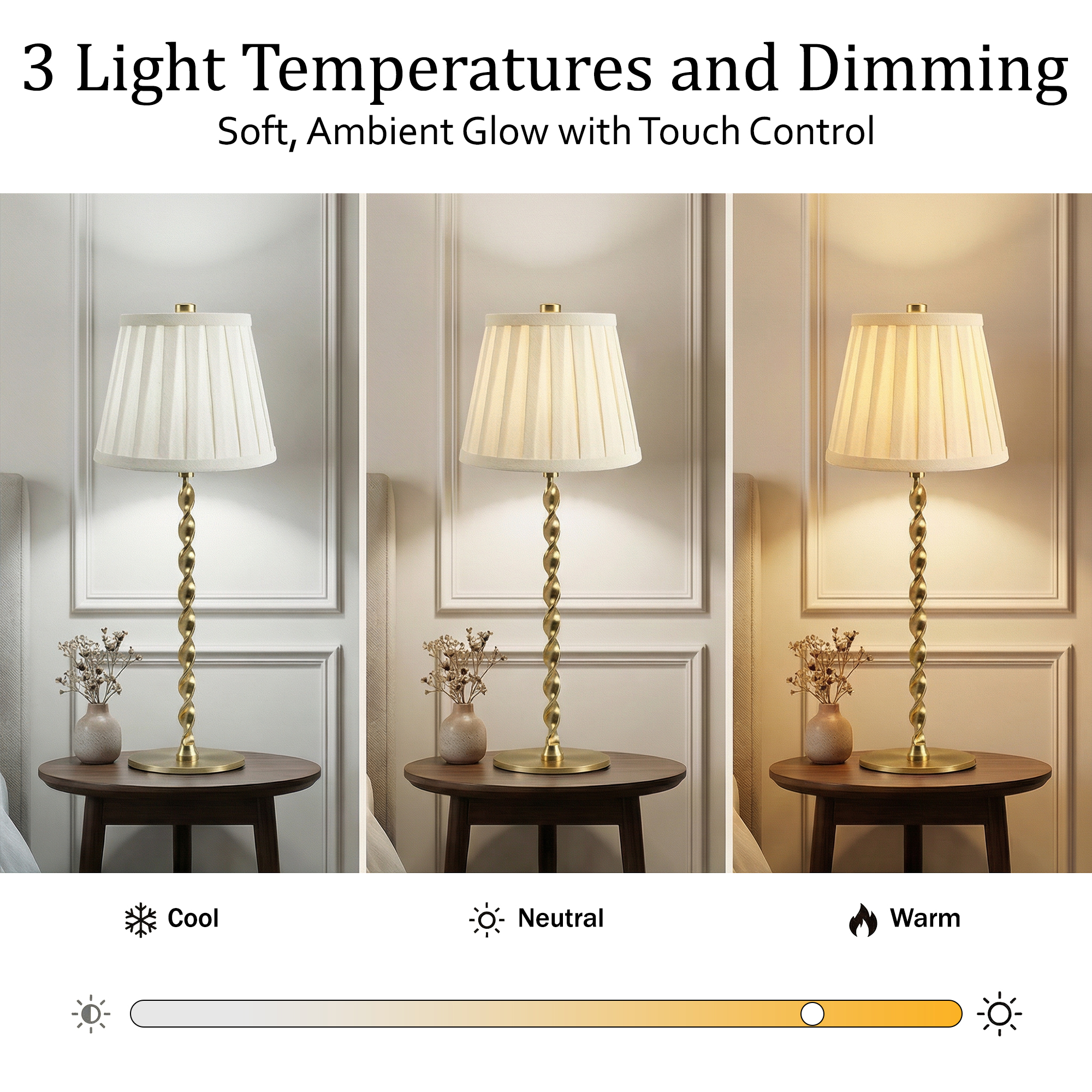 Twist Stem Wide Pleated Lamp - Gallery 19