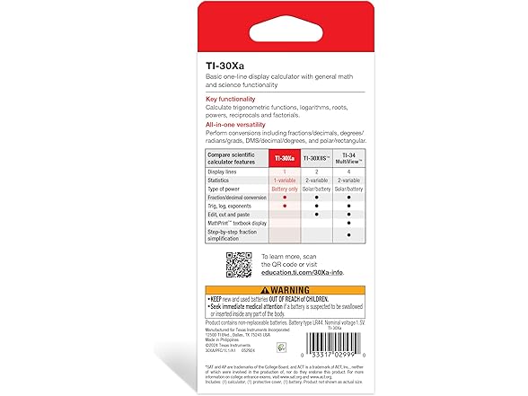 TI-30Xa Scientific Calculator