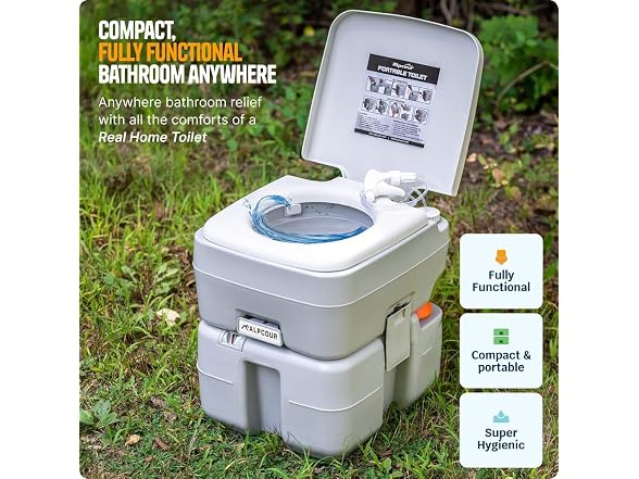 Alpcour 5.8 Gallon Alpcour Portable Toilet - 22L