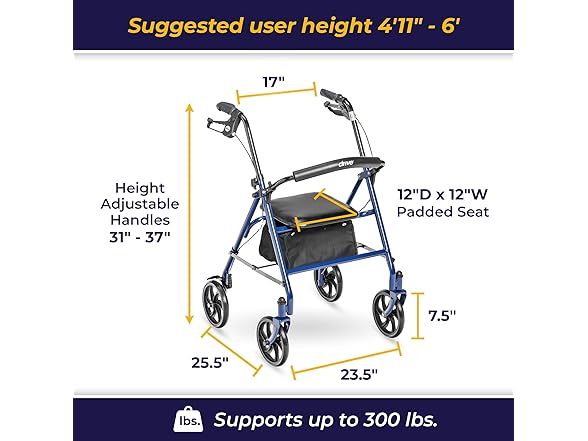 Drive Medical Drive Medical Rollator Blue