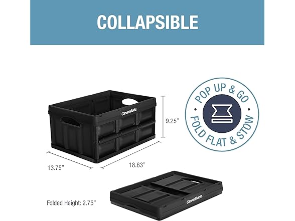 CleverMade Collapsible Storage Bins- Obsidian 3 Pk 32L
