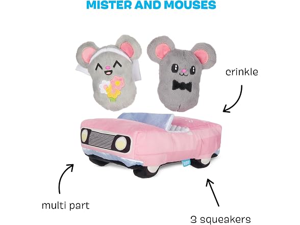 Barkbox Mister & Mouses Dog Toy | 3-in-1 Plush