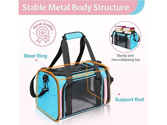 Discala Cat Dog Carrier Up to 15 Lbs