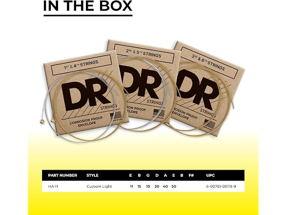 DR Strings Hi-Beam 80/20 Brass Acoustic Strings