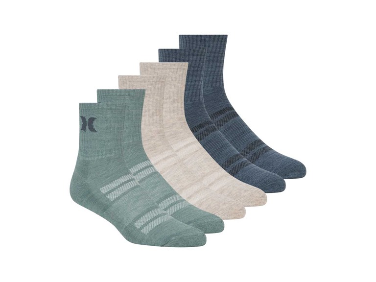 Hurley Men's 12-Pairs High Quarter Crew Socks