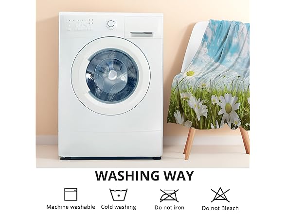 MIEPOS Sunny Daisy Meadow Throw Blanket