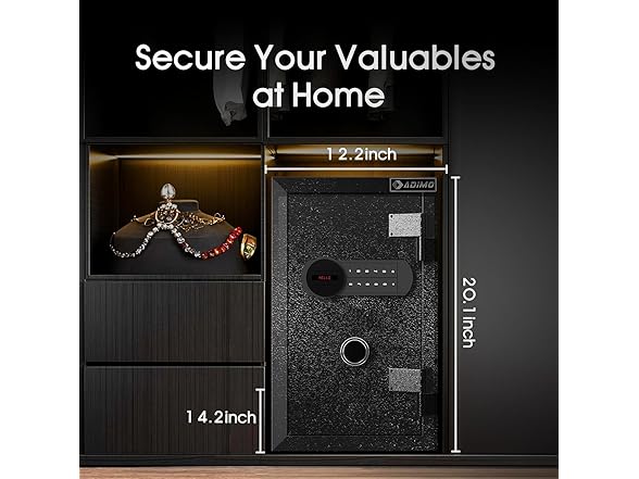 ADIMO 1.8 CuFt Fireproof Safe Box, Heavy Duty