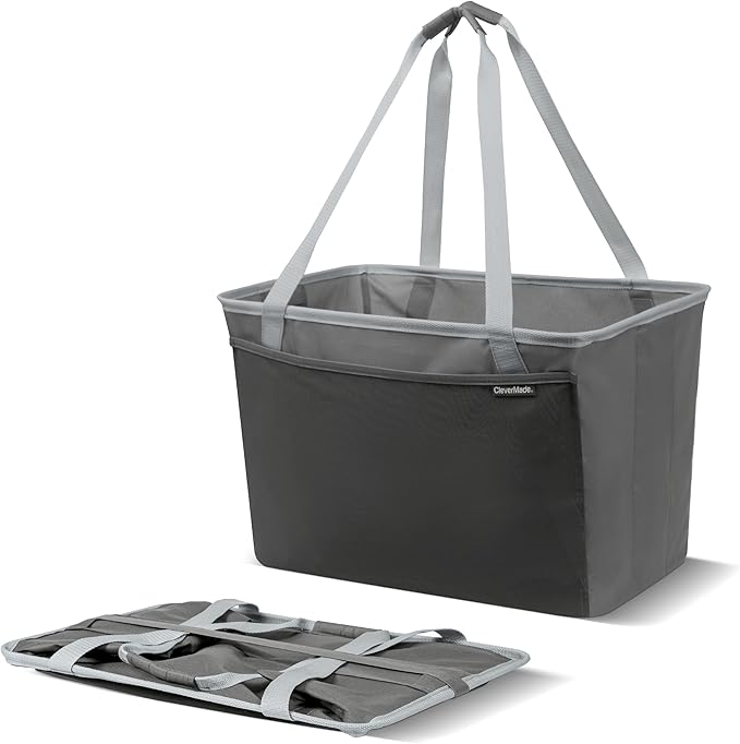 CleverMade Collapsible Tote MAX- Charcoal Gray 2Pk - Gallery 8