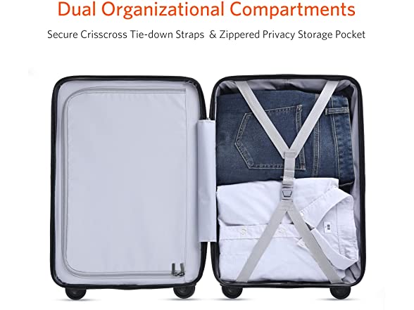 NINETYGO P21120Z1 20inch Carry On Luggage 22x14x9 Gray (Open Box)