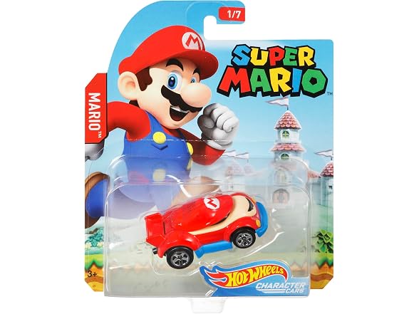 Hot Wheels Super Mario Character Cars Mario Vehicle 1/7