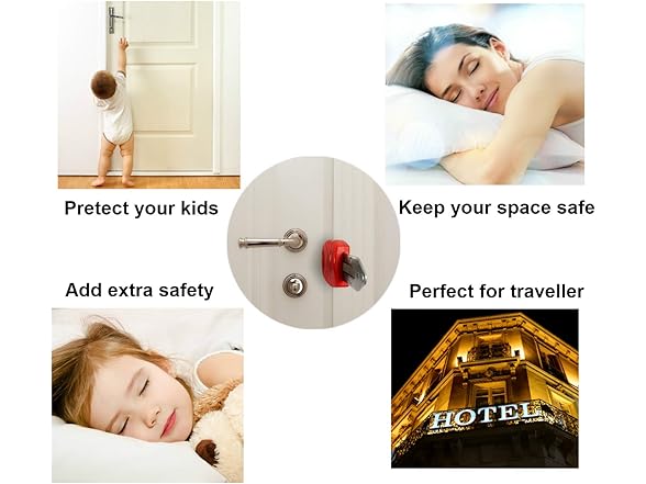SUCOLE 2 Pack Portable Door Lock Hotel